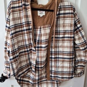 American Eagle Outfitters Brown Plaid Button Down Shirt